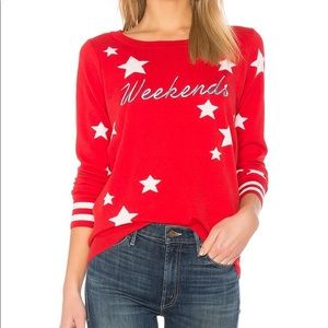 Chaser red and white star sweater